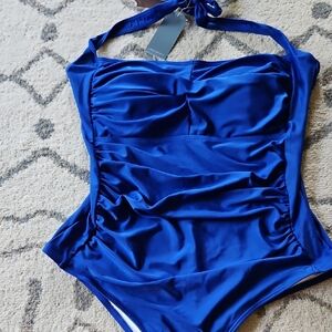 Royal Blue One Piece Swimsuit with Ruching